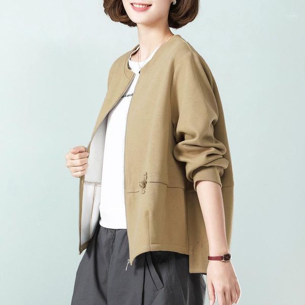 short jacket women's versatile mother's baseball autumn 2021 relaxed middle-aged jackets, Black;brown
short jacket women's versatile mother's baseball autumn 2021 relaxed middle-aged jackets, Black;brown