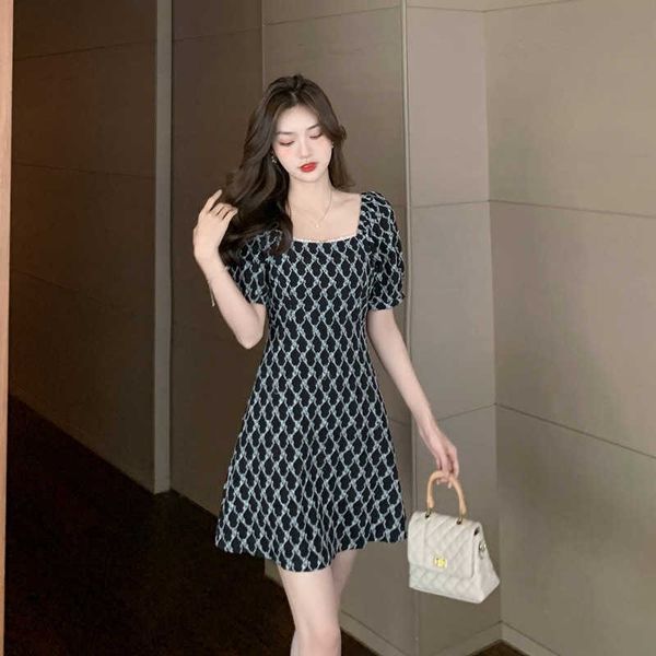 slim summer hepburn french lace fairy drs one line collar bubble short sleeve embroidery women's wear, Black
slim summer hepburn french lace fairy drs one line collar bubble short sleeve embroidery women's wear, Black