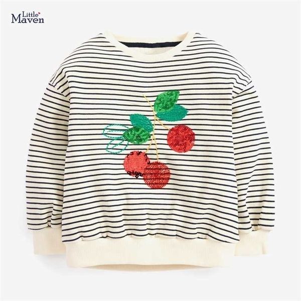 little maven girls long sleeve sweatshirts cherry paillette infant baby cotton clothes for children's clothing 211110, Black
little maven girls long sleeve sweatshirts cherry paillette infant baby cotton clothes for children's clothing 211110, Black