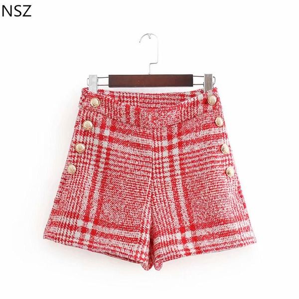 women's shorts nsz women plaid autumn winter button zipper casual straight, White;black
women's shorts nsz women plaid autumn winter button zipper casual straight, White;black