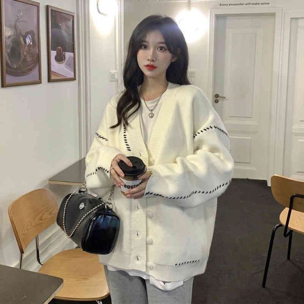 women's jackets autumn winter women vintage knitted sweater cardigan v-neck single-breasted korean casual knitwear loose coat 1dcz, Black;brown
women's jackets autumn winter women vintage knitted sweater cardigan v-neck single-breasted korean casual knitwear loose coat 1dcz, Black;brown