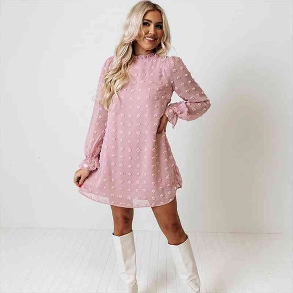 long sleeve elegant sweet dot womens dress a-line 2022 spring autumn casual loose chiffon mini woman fashion party dresses, Black;gray
long sleeve elegant sweet dot womens dress a-line 2022 spring autumn casual loose chiffon mini woman fashion party dresses, Black;gray