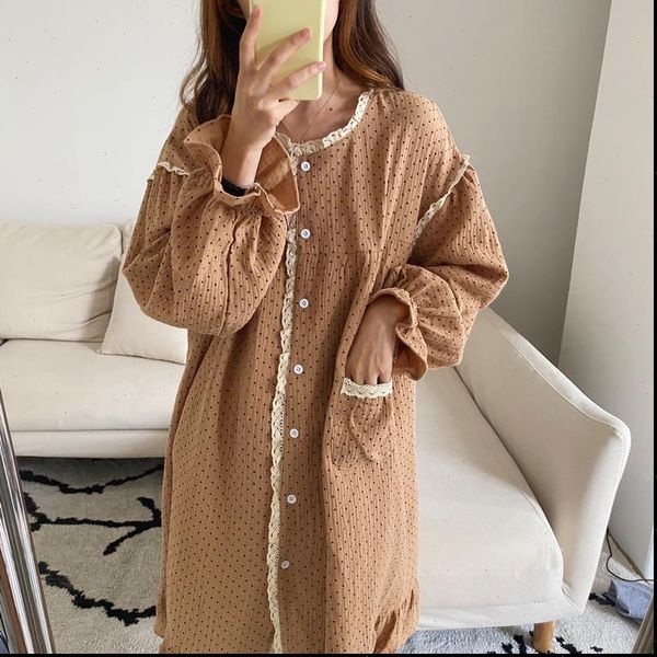 autumn winter polka dot women sleepwear nightgowns long sleeve ruffles single breasted midi dress woen cotton loose nightdress y136, Black;red
autumn winter polka dot women sleepwear nightgowns long sleeve ruffles single breasted midi dress woen cotton loose nightdress y136, Black;red