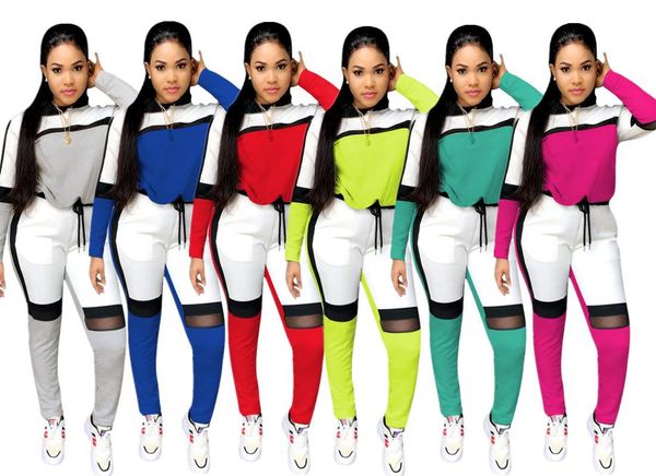 women's two piece pants 64b728 autumn winter women casual fashion mesh stitching sports set and tracksuit sweatsuit outfits, White
women's two piece pants 64b728 autumn winter women casual fashion mesh stitching sports set and tracksuit sweatsuit outfits, White