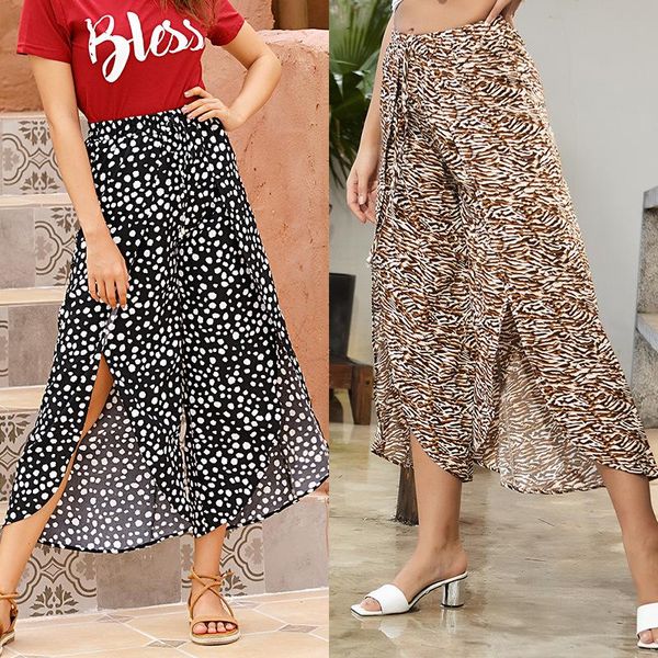 women's pants & capris 2021 summer european and american thin casual loose irregular split wide-leg skirt lace up women, Black;white
women's pants & capris 2021 summer european and american thin casual loose irregular split wide-leg skirt lace up women, Black;white