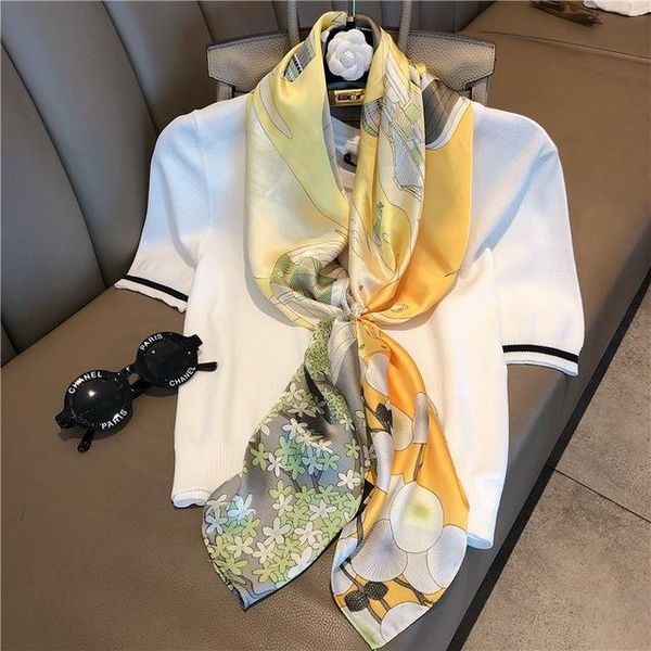 scarves fashion printed silk scarf multifunctional square woman's decorative shawl four seasons, Blue;gray
scarves fashion printed silk scarf multifunctional square woman's decorative shawl four seasons, Blue;gray