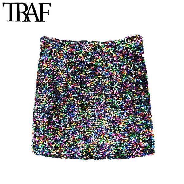 traf women fashion shiny color sequin mini skirt vintage high waist side zipper female skirts mujer 210415, Black
traf women fashion shiny color sequin mini skirt vintage high waist side zipper female skirts mujer 210415, Black