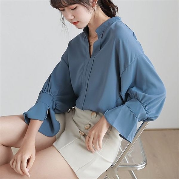 zawfl autumn solid color stand collar lantern sleeve shirt women korea wild cotton blouse 210603, White
zawfl autumn solid color stand collar lantern sleeve shirt women korea wild cotton blouse 210603, White