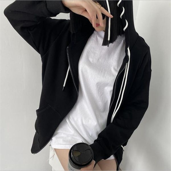 women's hoodies & sweatshirts 2021 spring autumn hooded sweatshirt contrast color sports casual jacket loose zipper hoodie top, Black
women's hoodies & sweatshirts 2021 spring autumn hooded sweatshirt contrast color sports casual jacket loose zipper hoodie top, Black