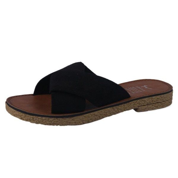 slippers women's outer wear 2021 summer korean version of tendon soft bottom sandals in stock flip-flop beach canvas, Black
slippers women's outer wear 2021 summer korean version of tendon soft bottom sandals in stock flip-flop beach canvas, Black