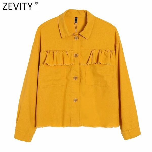 women vintage cascading ruffle pockets patch yellow shirt coat female long sleeve single breasted jacket chic ct700 210416, Black
women vintage cascading ruffle pockets patch yellow shirt coat female long sleeve single breasted jacket chic ct700 210416, Black