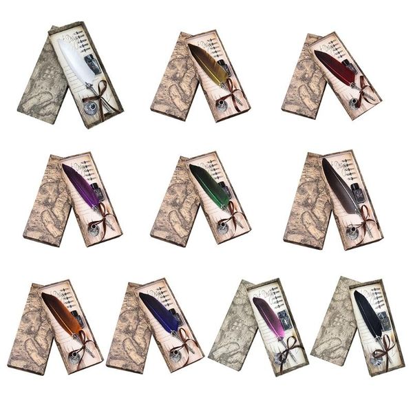 fountain pens elegant feather ink dip pen handmade quill for gift box
fountain pens elegant feather ink dip pen handmade quill for gift box