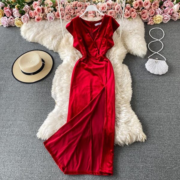 spring maxi vestidos female v-neck side slit flannel waist slimming dress c829 casual dresses, Black;gray
spring maxi vestidos female v-neck side slit flannel waist slimming dress c829 casual dresses, Black;gray