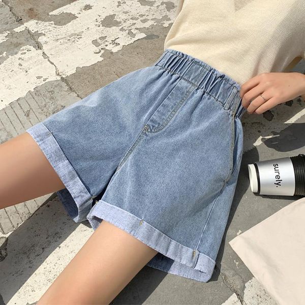 women's jeans high waist woman summer casual loose black wide leg elastic korean fashion plus size denim shorts femme, Blue
women's jeans high waist woman summer casual loose black wide leg elastic korean fashion plus size denim shorts femme, Blue