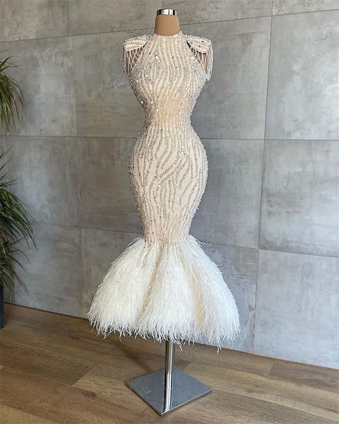 feather mermaid evening dresses high neck lace appliques glitter women prom dress tea length sleeveless robe de soriee, Black;red
feather mermaid evening dresses high neck lace appliques glitter women prom dress tea length sleeveless robe de soriee, Black;red