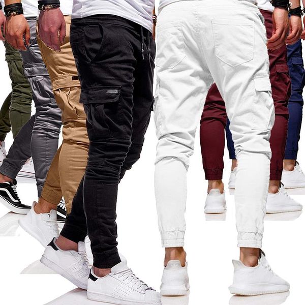 men fitness gyms cargo cotton pants outdoor casual sweatpants pencil drawstring trousers 8 colors men's, Black
men fitness gyms cargo cotton pants outdoor casual sweatpants pencil drawstring trousers 8 colors men's, Black