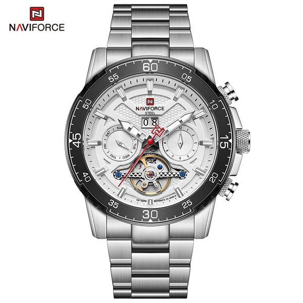 wristwatches naviforce automatic men watches luxury brand mechanica clock 100m waterproof shockproof relogio masculino casual wristwatch, Slivery;brown
wristwatches naviforce automatic men watches luxury brand mechanica clock 100m waterproof shockproof relogio masculino casual wristwatch, Slivery;brown