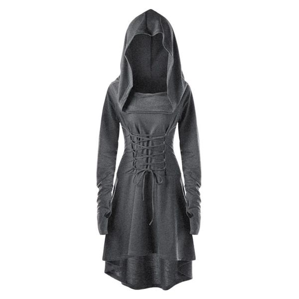 casual dresses fashion women costumes solid color long sleeve hooded gothic vintage pullover lace-up bandage party witch cosplay cloak dress, Black;gray
casual dresses fashion women costumes solid color long sleeve hooded gothic vintage pullover lace-up bandage party witch cosplay cloak dress, Black;gray