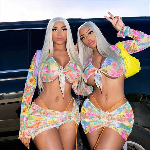floral print long sleeve womens tracksuits crop mini skirt set two piece women fashion summer party wear outfit, Gray
floral print long sleeve womens tracksuits crop mini skirt set two piece women fashion summer party wear outfit, Gray