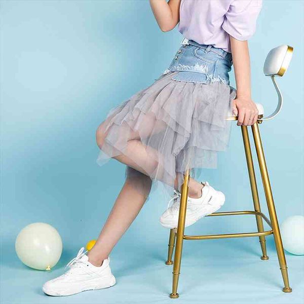 denim mesh pleated patchwork womens skirt high waist irregular hem belt pockets female jeans summer ladies bottoms, Black
denim mesh pleated patchwork womens skirt high waist irregular hem belt pockets female jeans summer ladies bottoms, Black