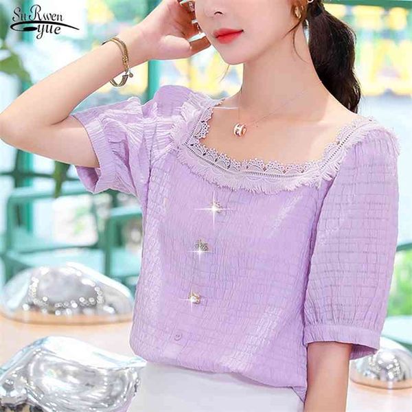 blusas lace chiffon blouses women short sleeve plus size summer pullover puff fashion square collar loose shirt 10206 210421, White
blusas lace chiffon blouses women short sleeve plus size summer pullover puff fashion square collar loose shirt 10206 210421, White