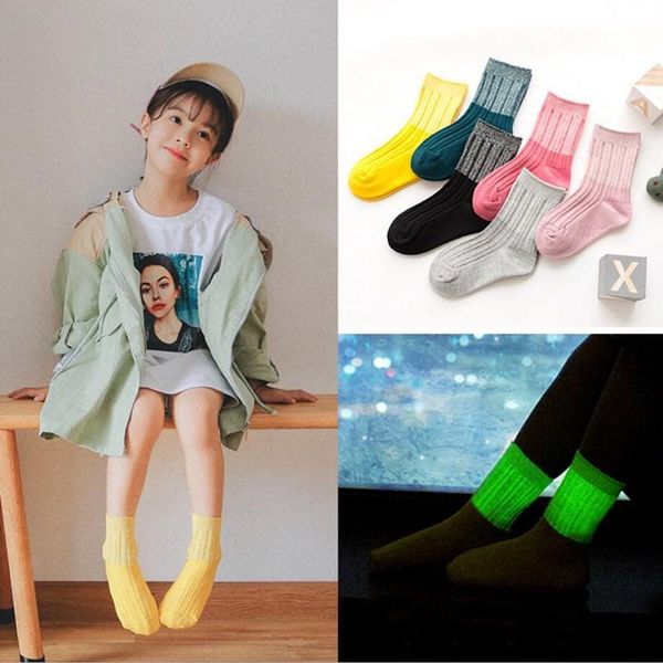 children socks cotton double color stripe spring autumn boys girls solid night luminous stuff, Pink;yellow
children socks cotton double color stripe spring autumn boys girls solid night luminous stuff, Pink;yellow