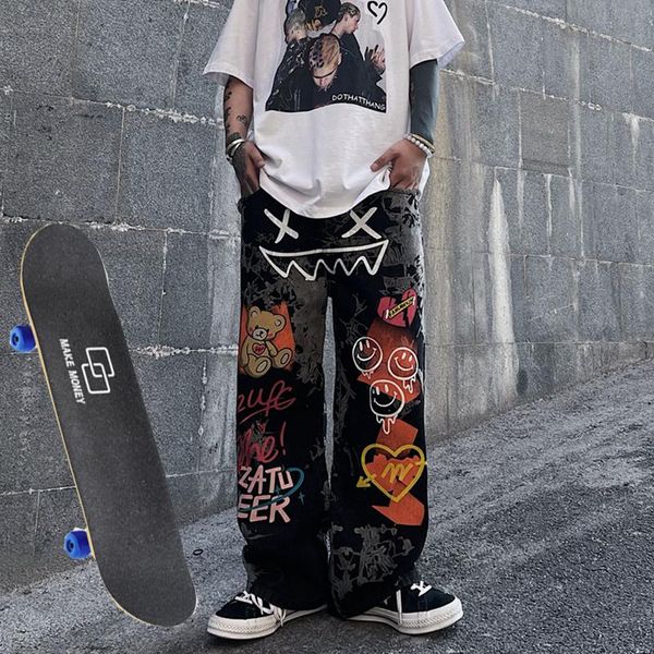 women's jeans super size printed y2k loose skateboard pants hip hop black high waist mom, Blue
women's jeans super size printed y2k loose skateboard pants hip hop black high waist mom, Blue