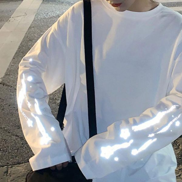 38 body women t shirt reflective spring summer cotton streetwear cloth long sleeve letter print clothes for womens tees, White
38 body women t shirt reflective spring summer cotton streetwear cloth long sleeve letter print clothes for womens tees, White