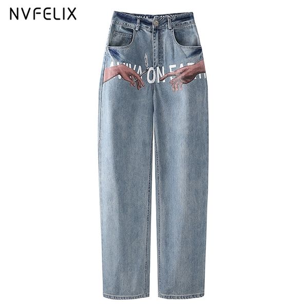 high waist jeans women's pants mom printed jeans loose wide leg straight pants traf fashion denim streetwear trousers for female 210730, Blue
high waist jeans women's pants mom printed jeans loose wide leg straight pants traf fashion denim streetwear trousers for female 210730, Blue