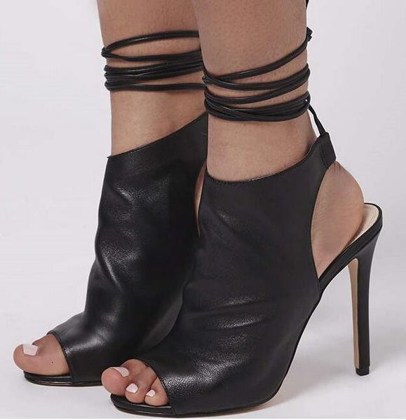 boot designer lace-up peep high heels women party shoes fashion woman slingback ankle wrap summer boots size 35 t, Black
boot designer lace-up peep high heels women party shoes fashion woman slingback ankle wrap summer boots size 35 t, Black