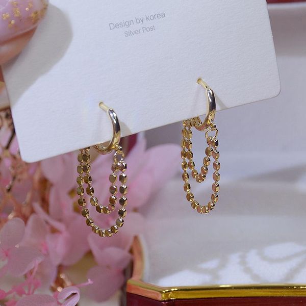 japanese&korea delicate jewelry 14k real gold tassel stud earrings for women simple style, Golden;silver
japanese&korea delicate jewelry 14k real gold tassel stud earrings for women simple style, Golden;silver