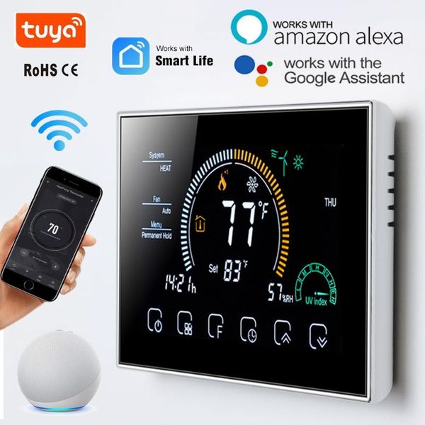 smart home control 24v wifi controller 7 days programmable room thermostat for floor heat pump/central ac system tuya app alexa voice
smart home control 24v wifi controller 7 days programmable room thermostat for floor heat pump/central ac system tuya app alexa voice