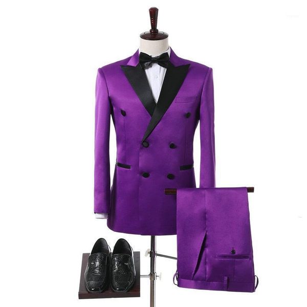 men's suits & blazers jeltoin real po 2022 formal purple 2 piece satin tuxedo costume marriage homme double breasted wedding dress, White;black
men's suits & blazers jeltoin real po 2022 formal purple 2 piece satin tuxedo costume marriage homme double breasted wedding dress, White;black