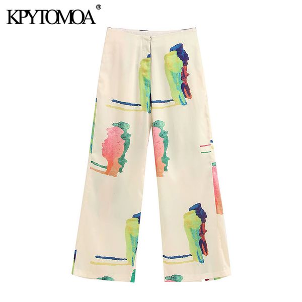 women chic fashion print wide leg pants vintage zipper fly side pockets female trousers casual pantalones mujer 210416, Black;white
women chic fashion print wide leg pants vintage zipper fly side pockets female trousers casual pantalones mujer 210416, Black;white
