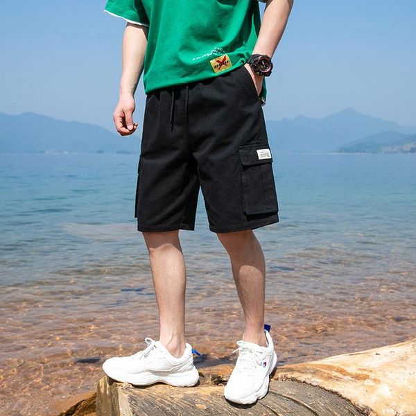 summer leisure shorts overalls men's capris beach pants pure cotton outdoor cargo pocket, White;black
summer leisure shorts overalls men's capris beach pants pure cotton outdoor cargo pocket, White;black
