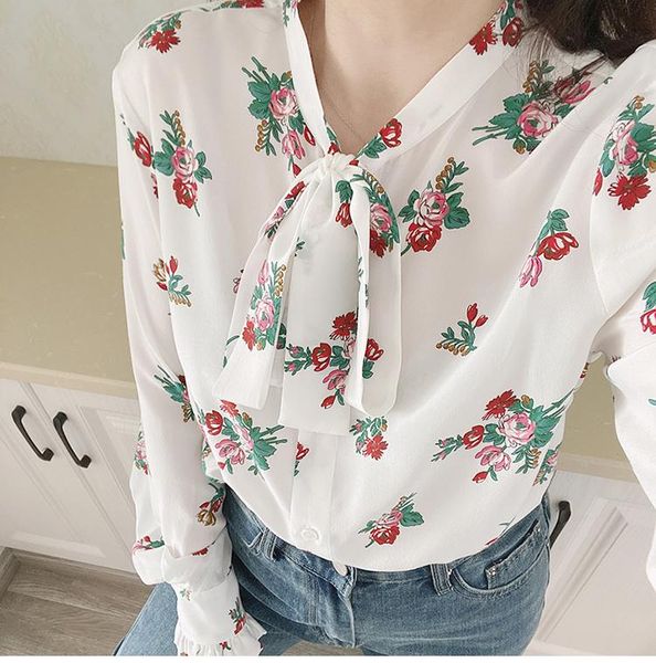 women's blouses & shirts 100% silk women shirt long sleeve white/black bow tie neck flower printed sweet office lady blouse spring summ
women's blouses & shirts 100% silk women shirt long sleeve white/black bow tie neck flower printed sweet office lady blouse spring summ