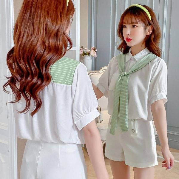 women's blouses & shirts 2021 women blouse shirt casual lady striped short sleeve sailor collar ladies office female, White
women's blouses & shirts 2021 women blouse shirt casual lady striped short sleeve sailor collar ladies office female, White