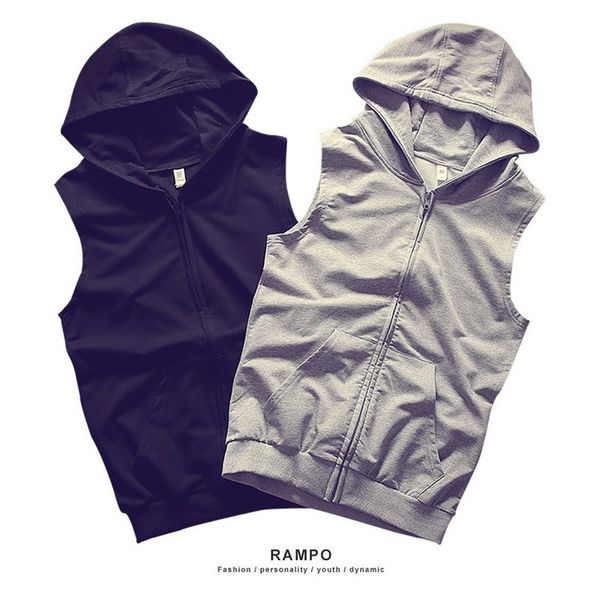 men' tank e-naihui 2021 summer t-shirt hooded loose sports fitness sleeveless vest trendy pure color korean cardigan mj003 1, White;black
men' tank e-naihui 2021 summer t-shirt hooded loose sports fitness sleeveless vest trendy pure color korean cardigan mj003 1, White;black