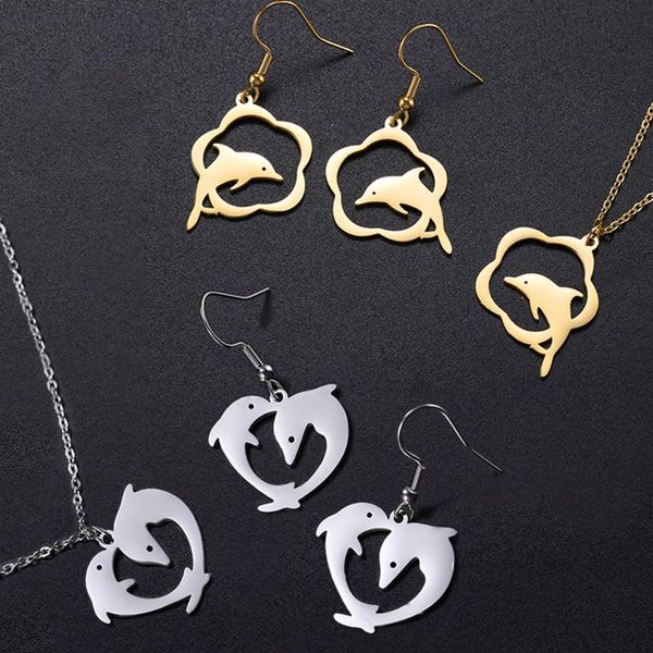 earrings & necklace cooltime dolphin flower lover gold color silver hollow stainless steel earring jewelry set for woman man gift
earrings & necklace cooltime dolphin flower lover gold color silver hollow stainless steel earring jewelry set for woman man gift