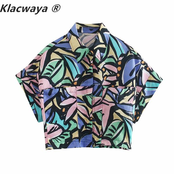women za blouse impressionist graffiti printed vintage casual summer short sleeved big pocket loose shirts 210521, White
women za blouse impressionist graffiti printed vintage casual summer short sleeved big pocket loose shirts 210521, White