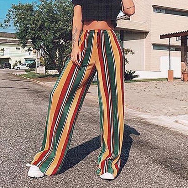 women's pants & capris korean style colour stripe wide leg 2021 high waist straight trousers casual loose thin women fashion sweatpants, Black;white
women's pants & capris korean style colour stripe wide leg 2021 high waist straight trousers casual loose thin women fashion sweatpants, Black;white