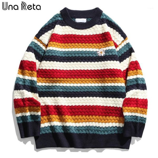 men's sweaters una reta stripe sweater men harajuku winter clothing embroidery flowers loose pullover twist oversized, White;black
men's sweaters una reta stripe sweater men harajuku winter clothing embroidery flowers loose pullover twist oversized, White;black