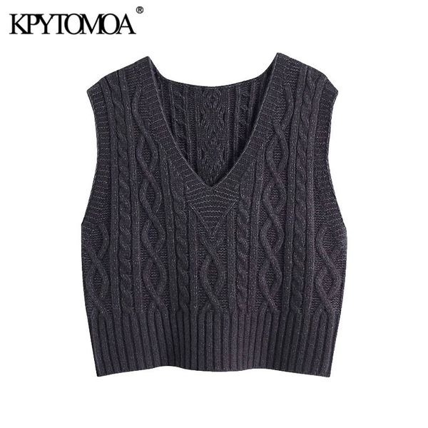 women fashion loose cable-knit vest sweater vintage v neck sleeveless female waistcoat chic 210416, White;black
women fashion loose cable-knit vest sweater vintage v neck sleeveless female waistcoat chic 210416, White;black