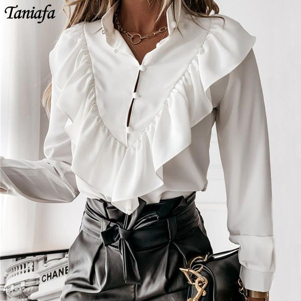 women's blouses & shirts elegant chiffon ruffled blouse casual solid v-neck long sleeve women spring summer ruffle office lady 2021, White
women's blouses & shirts elegant chiffon ruffled blouse casual solid v-neck long sleeve women spring summer ruffle office lady 2021, White