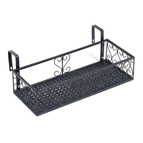 iron hanging shelf basket with hooks, balcony flower pot holder railing shelf, for patio porch or fence kitchen storage & organization
iron hanging shelf basket with hooks, balcony flower pot holder railing shelf, for patio porch or fence kitchen storage & organization