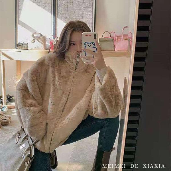 women's fur & faux 2021 winter women imitation mink coats female thicken plush jackets ladies stand collar zipper outwear m658, Black
women's fur & faux 2021 winter women imitation mink coats female thicken plush jackets ladies stand collar zipper outwear m658, Black