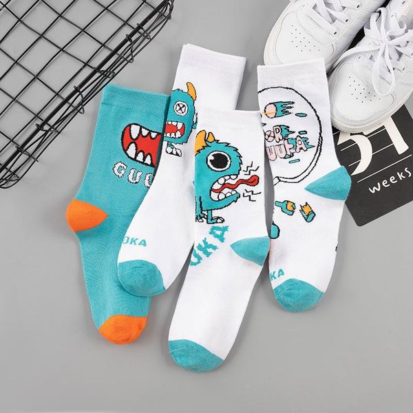men's socks men cotton cartoon pattern hip hop style breathable mid tube happy skateboard sock soft long for calcetines, Black
men's socks men cotton cartoon pattern hip hop style breathable mid tube happy skateboard sock soft long for calcetines, Black
