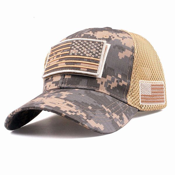 sun hat american flag camouflage baseball shade leisure duck tongue mesh cap cotton korean fashion, Blue;gray