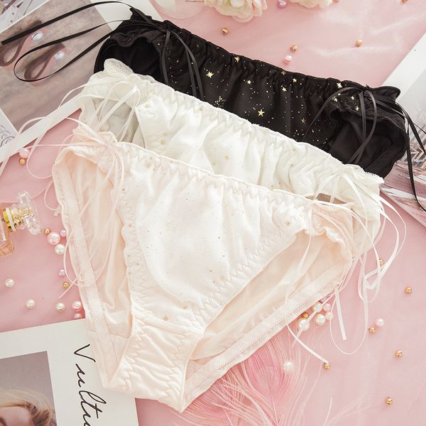 sequin lovely women's underwear milk silk low waist briefs cotton bottom bow, Black;white
sequin lovely women's underwear milk silk low waist briefs cotton bottom bow, Black;white