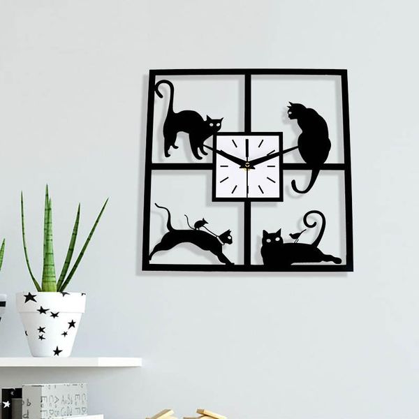 wall clocks black cute cat clock quartz movement now design home decoration stickers living room silent acrylic watch
wall clocks black cute cat clock quartz movement now design home decoration stickers living room silent acrylic watch